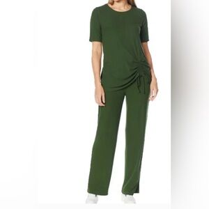 NWT SET IMAN ribbed top and wide leg pants size XL
